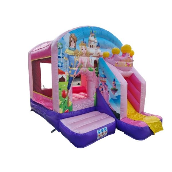 Springkussen Prinses met glijbaan 4x3 Springkussen Prinses met glijbaan 4x3