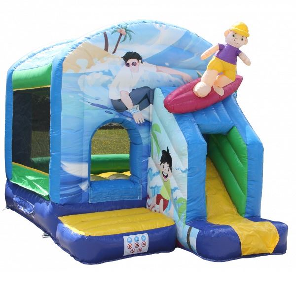Springkussen Surfer met glijbaan 4x3 Springkussen Surfer met glijbaan 4x3